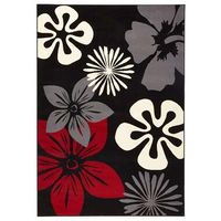 Hanse Home vloerkleed Flora - zwart/rood - 200x290 cm - Leen Bakker - thumbnail