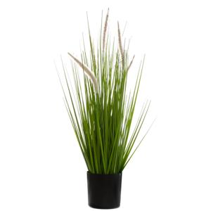 Atmosphera siergras kunstplant - grasplant sprieten - donkergroen - H70 cm - in pot - pvc