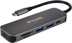 D-Link DUB-2325/E USB-C (USB 3.2 Gen 2) multiport hub 5 poorten Antraciet