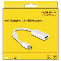 Delock 65128 Mini-displayport / HDMI Adapter [1x Mini-DisplayPort stekker - 1x HDMI-bus] Wit 12 cm