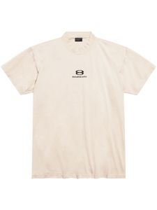 Balenciaga t-shirt en coton à logo imprimé - Tons neutres