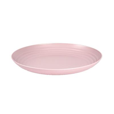 PlasticForte Bord - D25 cm - roze - kunststof - rond - camping bord - dinerbord