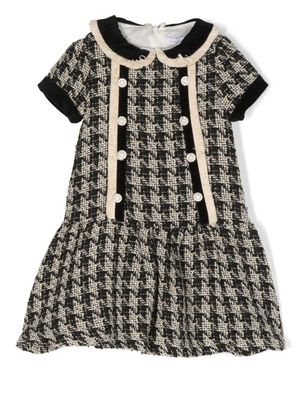 Patachou robe en tweed à motif pied-de-poule - Noir