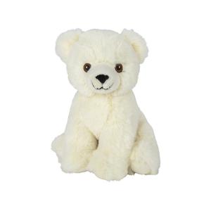 Nature planet Pluche knuffel ijsbeer - wit - 16 cm - ijsberen - pooldieren knuffel