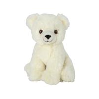 Nature planet Pluche knuffel ijsbeer - wit - 16 cm - ijsberen - pooldieren knuffel