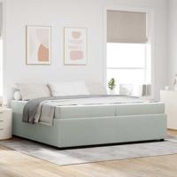 Bedframe met matras met matras Lichtgrijs 200 x 200 cm Fluweel
