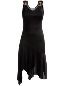 Bally robe asymétrique mi-longue à plaque logo - Noir