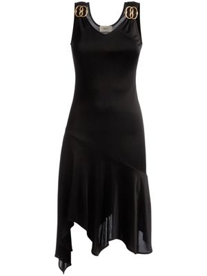 Bally robe asymétrique mi-longue à plaque logo - Noir