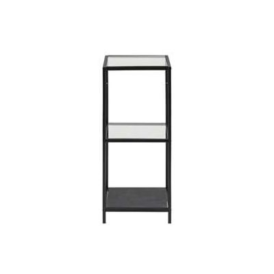 Vitrinekast Jelling - glas/zwart - 82,5x35x37 cm - Leen Bakker