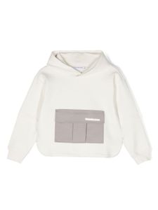 Calvin Klein Kids hoodie en coton stretch à patch logo - Tons neutres