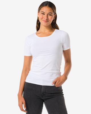 HEMA Dames T-shirt o-hals wit (wit)