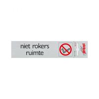 Bord Alulook Niet rokers ruimte - 165x44 mm zelfklevend. Bord Alulook Niet rokers ruimte - 165x44 mm zelfklevend.