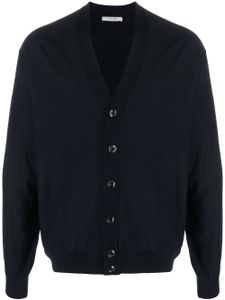 LEMAIRE cardigan en laine mélangée à col v - Bleu