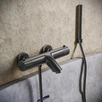 Badkraan SaniClear Iron Stripes | Opbouw | Mengkraan | Incl. Handdouche set | 2-weg | Verouderd ijzer - gunmetal