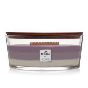 WoodWick Amethyst Sky Trilogy kaars Ellips Amber, Jasmijn, Lavendel, Leer, Sandelhout, Suède, Vanille, Ylang-ylang 1 stuk(s)