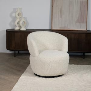 Draaifauteuil Zola Beige Bouclé - Giga Meubel