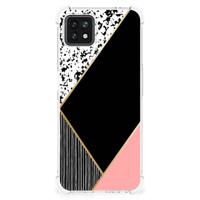 OPPO A53 5G | A73 5G Shockproof Case Zwart Roze Vormen OPPO A53 5G | A73 5G Shockproof Case Zwart Roze Vormen