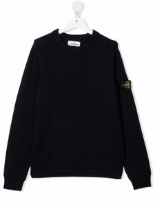 Stone Island Junior pull à patch logo - Bleu