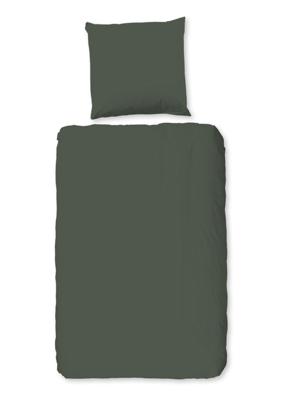 Pure Dekbedovertrek "uni dessin" - Groen - (200x200 cm) - Microfiber
