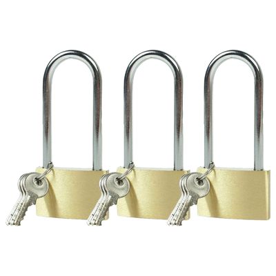 Hangslot met 3 sleutels - 3x - 40 mm - messing - 63 mm beugel - kofferslot
