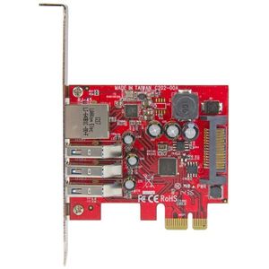 StarTech.com 3-poorts PCI Express USB 3.0-kaart + gigabit Ethernet