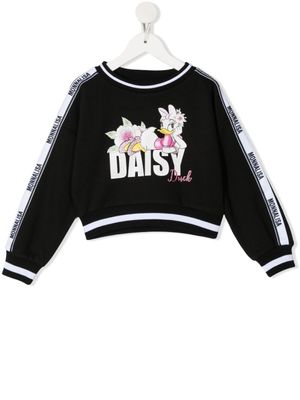 Monnalisa sweat crop à imprimé Daisy - Noir