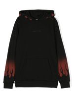 Vision Of Super Kids hoodie en coton à imprimé flamme - Noir