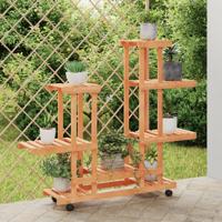 Plantenstandaard met wielen 95x25x101 cm massief vurenhout