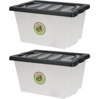 Opberg box/doos - 2x - kunststof - 20 liter - 43 x 33 x 24 cm