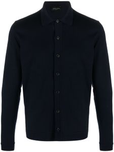 Roberto Collina cardigan en laine à col pointu - Bleu