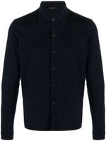 Roberto Collina cardigan en laine à col pointu - Bleu