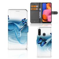 Samsung Galaxy A20s | Telefoonhoesje | Met pasjeshouder | Vlinders