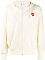 Comme Des Garçons Play sweat zippé à patch logo - Blanc - thumbnail