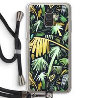 Tropical Palms Dark: Samsung Galaxy A8 (2018) Transparant Hoesje met koord