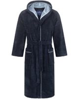 Morgenstern Morgenstern herenbadjas met capuchon Daniel marine/blauw Maat XL