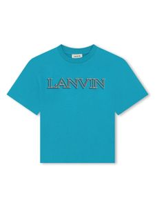 Lanvin Enfant t-shirt en coton à logo imprimé - Bleu