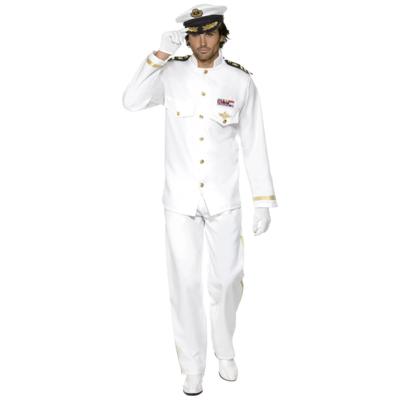 Luxe Kapitein kostuum - wit - heren - polyester - compleet set - carnaval - zeeman