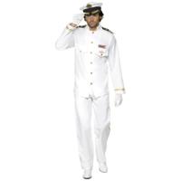 Luxe Kapitein kostuum - wit - heren - polyester - compleet set - carnaval - zeeman