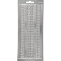 Stickers, randen, vel 10x23 cm, zilver, 1 vel