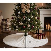 Feeric lights & Christmas Kerstboomrok - wit - 90 cm diameter - polyester - kerstversiering