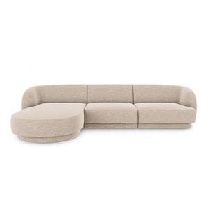 Micadoni Miley Hoekbank met Chaise Longue Links - Chenille - Kiezelgrijs