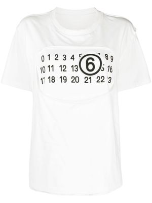 MM6 Maison Margiela t-shirt en coton à motif signature - Blanc