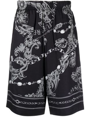 Versace Jeans Couture short sarouel à imprimé Barocco - Noir