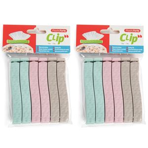 12x Gekleurde keuken afsluitclips / vershoudclips 11 cm