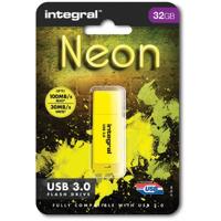 Integral Neon USB 3.0 stick, 32 GB, geel