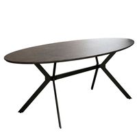 Ovale Eettafel Maron (200cm)  | Melamine Metaal  | MDF | Donkergrijs - thumbnail