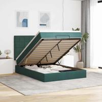 Ottoman bed met matrassen 140x200cm fluweel donkergroen