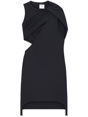 Courrèges robe mi-longue à fronces - Noir
