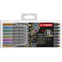 STABILO Pen 68 metallic, premium viltstift etui met 8 kleuren