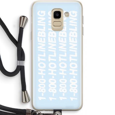 Hotline bling blue: Samsung Galaxy J6 (2018) Transparant Hoesje met koord